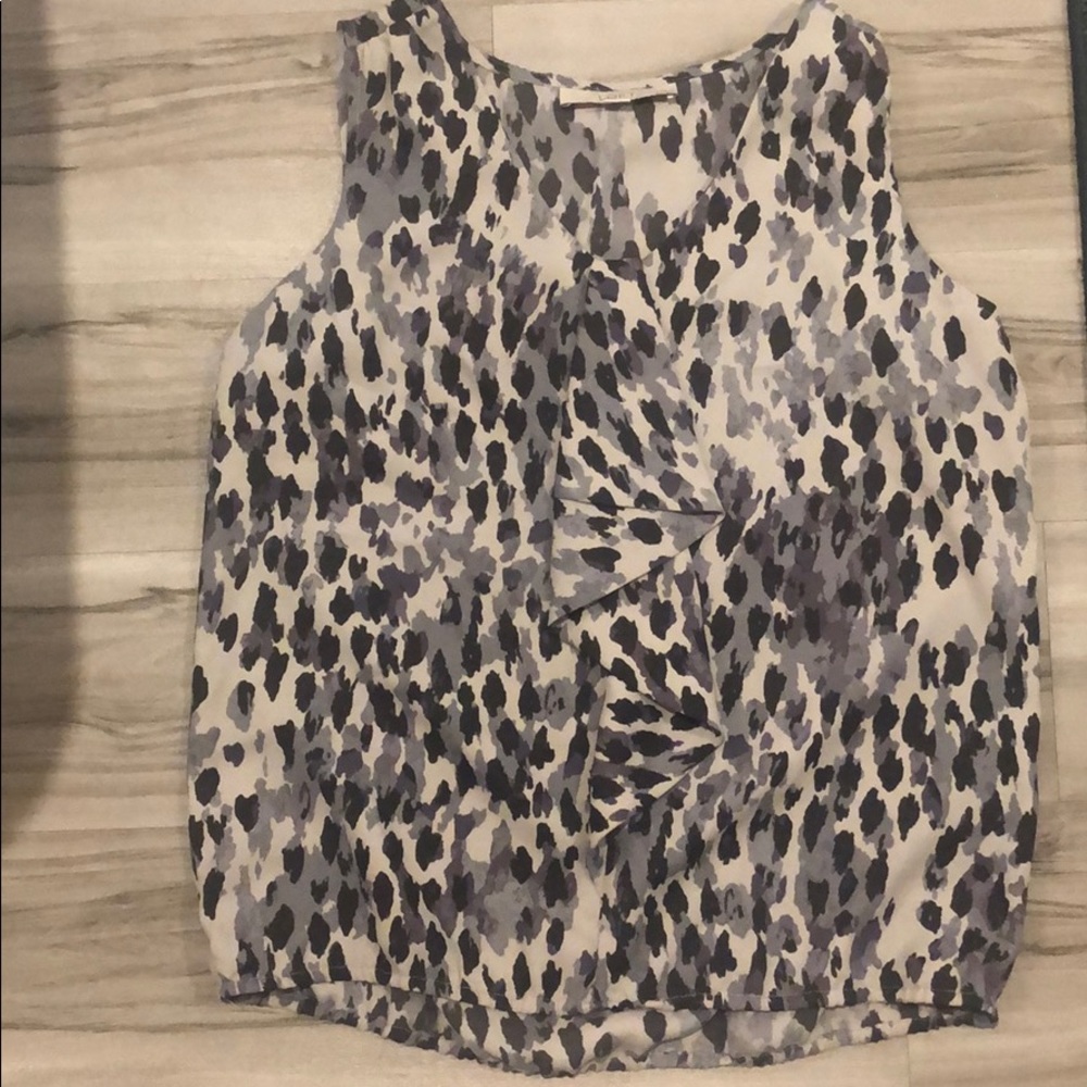 Leopard Print Blouse With One Ruffle Loft - image 1